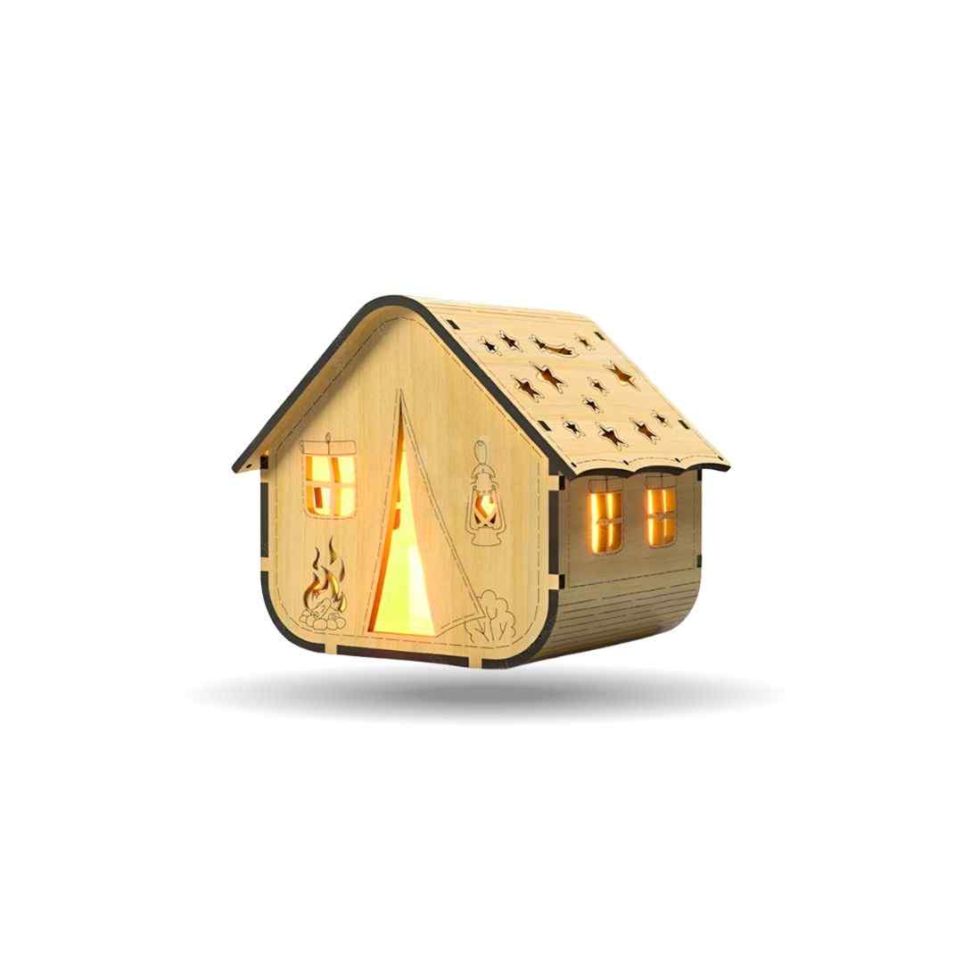 Wooden Night Lamp Camp house